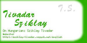 tivadar sziklay business card